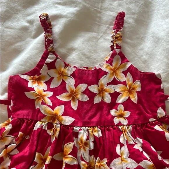 Hawaiian Floral Red Sundress - Picture 2 of 6